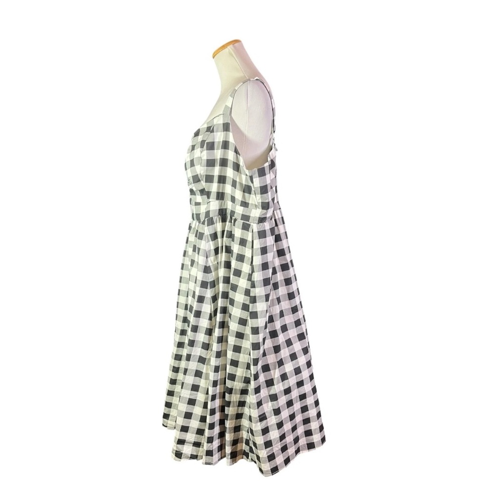 NWT Retro Chic Torrid Size 5 Gingham Midi Poplin Fit & Flare Dress Black White